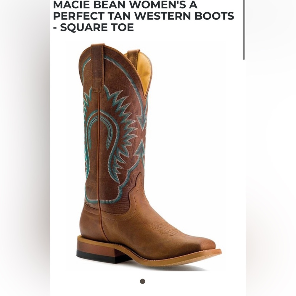 Anderson Bean Women's Macie Bean Pecan Brown Wide Square Toe Cowboy Boots